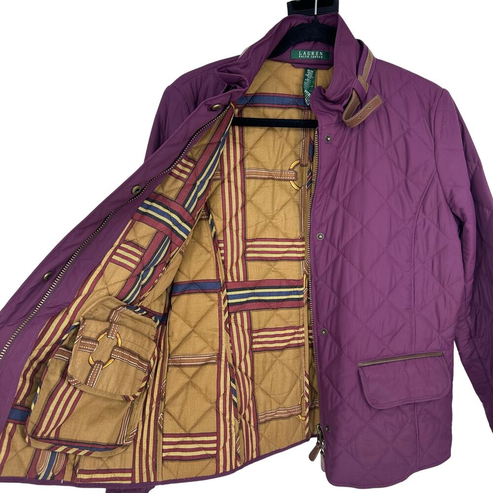 Ralph Lauren Purple Quilted Jacket with Patterned Lining